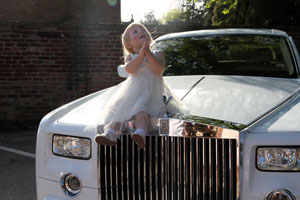 Amber on the Rolls Bonnet